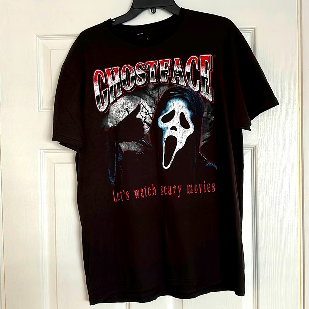 Ghostface Let’s Watch Scary Movies black M tee shirt